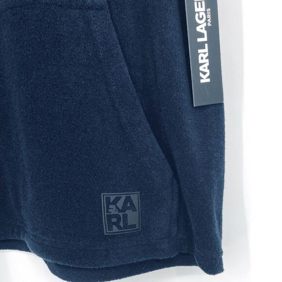 NWT Karl Lagerfeld Paris French Terry Navy Blue Hoodie M - Picture 6 of 8